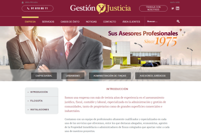 Nueva página web de Gestión y Justicia. 