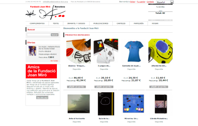 Imagen de la tienda virtual de la Fundació Joan Miró.