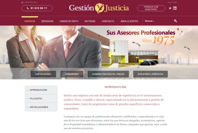Diseño de la web corporativa de Gestión y Justicia