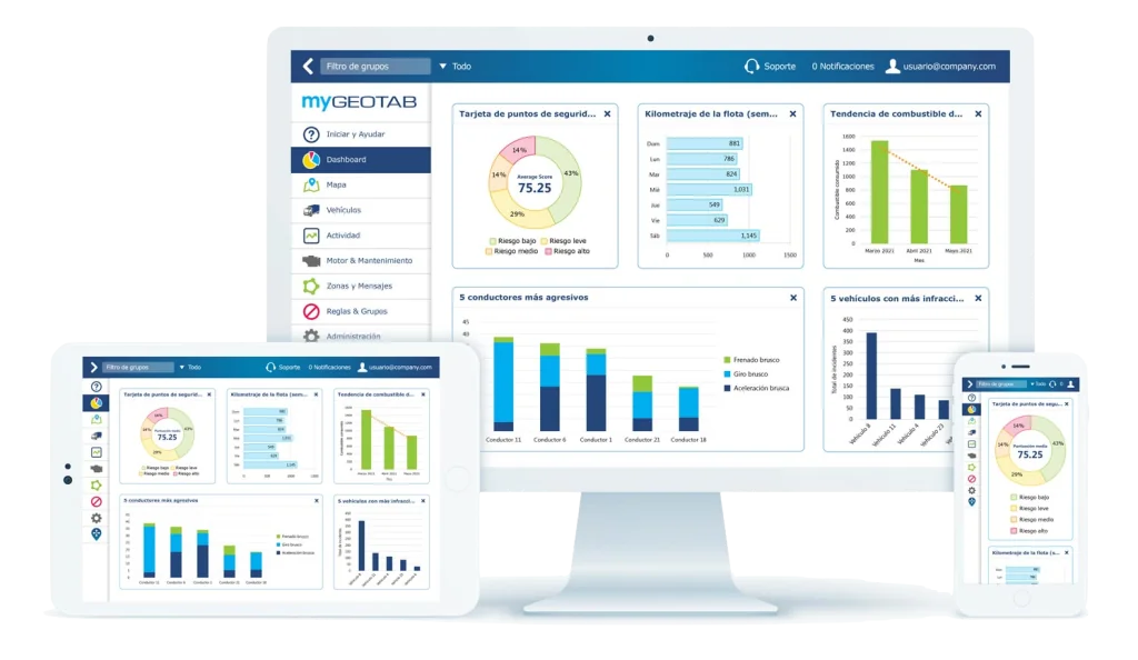 MyGeotab es un software para la gestión y optimización de flotas