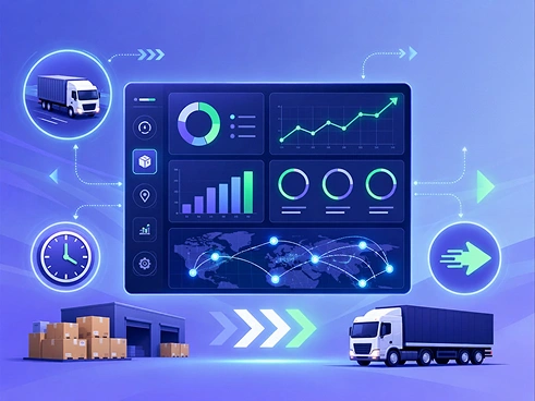 Métricas de BI para logística en un panel de control